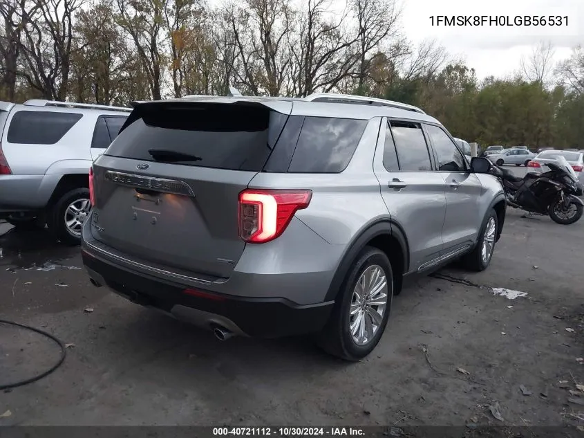 2020 Ford Explorer Limited VIN: 1FMSK8FH0LGB56531 Lot: 40721112