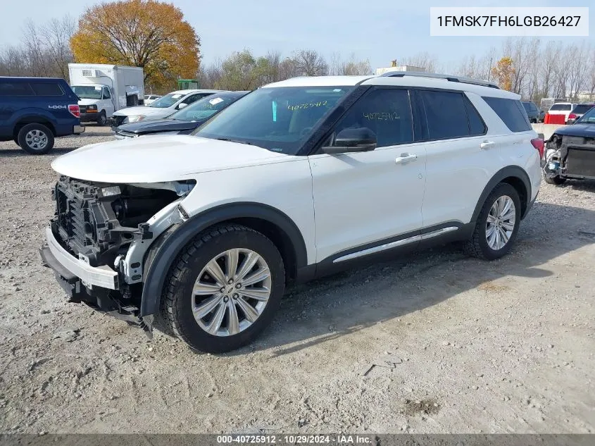 2020 Ford Explorer Limited VIN: 1FMSK7FH6LGB26427 Lot: 40725912