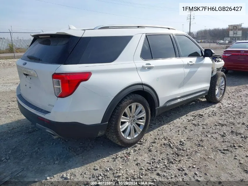 2020 Ford Explorer Limited VIN: 1FMSK7FH6LGB26427 Lot: 40725912