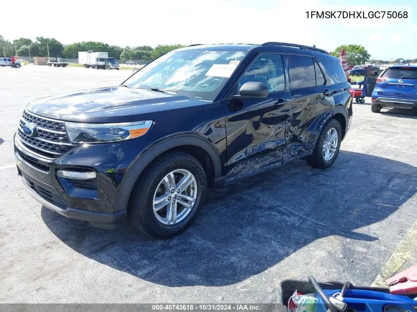 2020 Ford Explorer Xlt VIN: 1FMSK7DHXLGC75068 Lot: 40743618