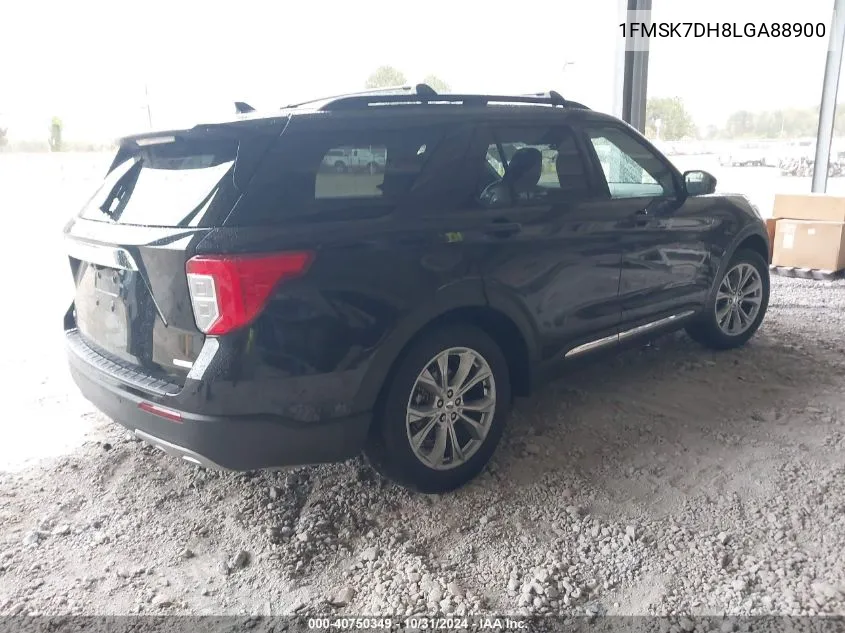 2020 Ford Explorer Xlt VIN: 1FMSK7DH8LGA88900 Lot: 40750349