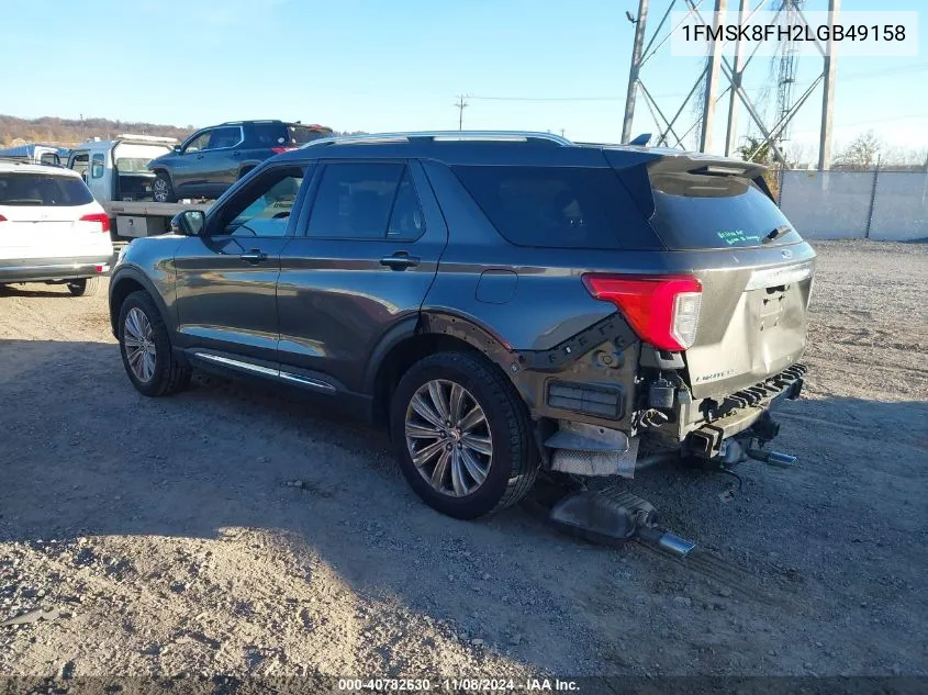 2020 Ford Explorer Limited VIN: 1FMSK8FH2LGB49158 Lot: 40782630