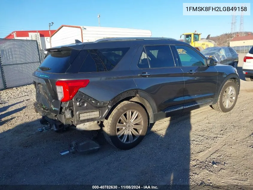 2020 Ford Explorer Limited VIN: 1FMSK8FH2LGB49158 Lot: 40782630