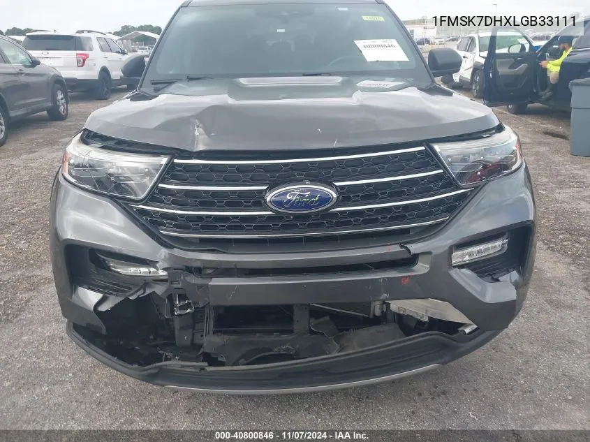 2020 Ford Explorer Xlt VIN: 1FMSK7DHXLGB33111 Lot: 40800846