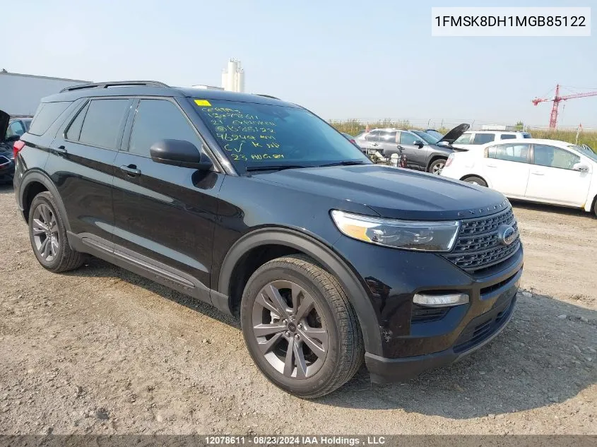 2021 Ford Explorer Xlt VIN: 1FMSK8DH1MGB85122 Lot: 12078611