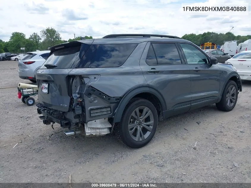 2021 Ford Explorer Xlt VIN: 1FMSK8DHXMGB40888 Lot: 39608479