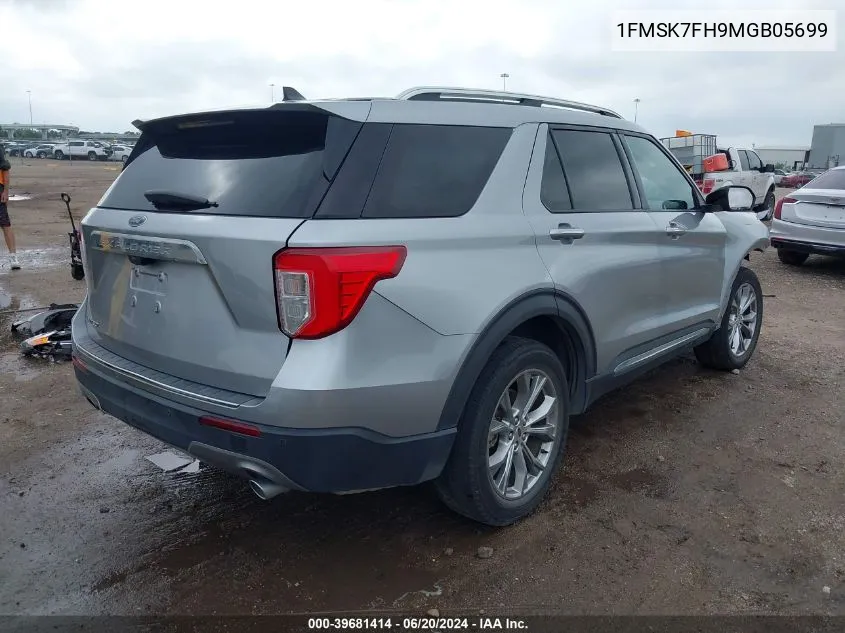 2021 Ford Explorer Limited VIN: 1FMSK7FH9MGB05699 Lot: 39681414