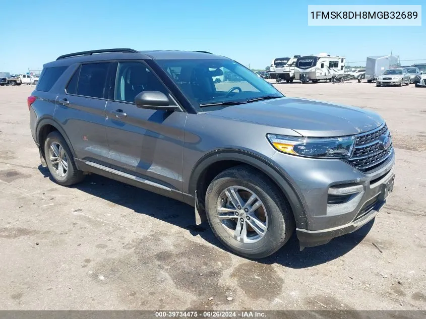 2021 Ford Explorer Xlt VIN: 1FMSK8DH8MGB32689 Lot: 39734475