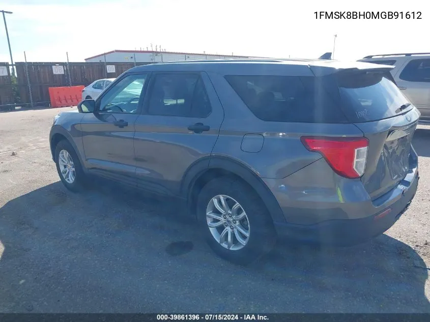 2021 Ford Explorer VIN: 1FMSK8BH0MGB91612 Lot: 39861396