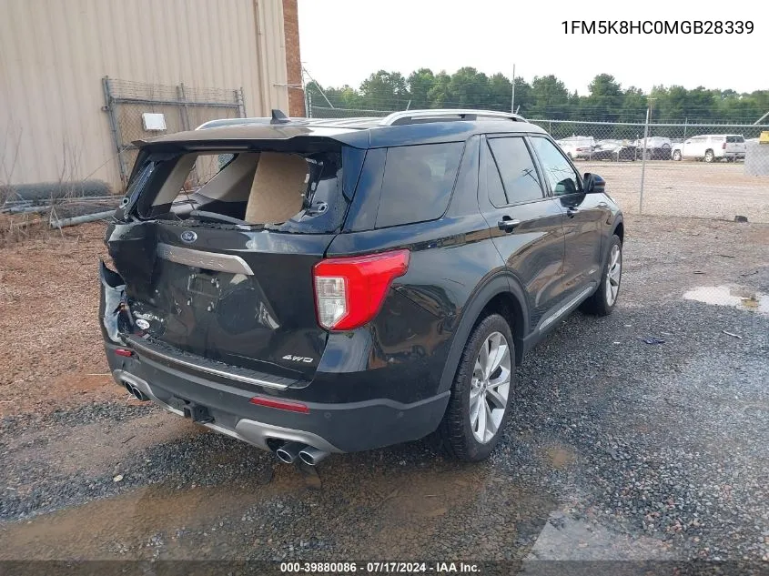 2021 Ford Explorer Platinum VIN: 1FM5K8HC0MGB28339 Lot: 39880086