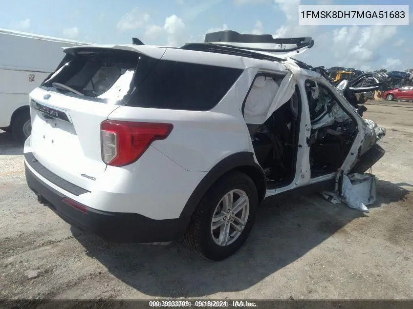 2021 Ford Explorer Xlt VIN: 1FMSK8DH7MGA51683 Lot: 39933709