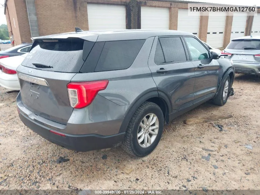 2021 Ford Explorer VIN: 1FMSK7BH6MGA12760 Lot: 39949700