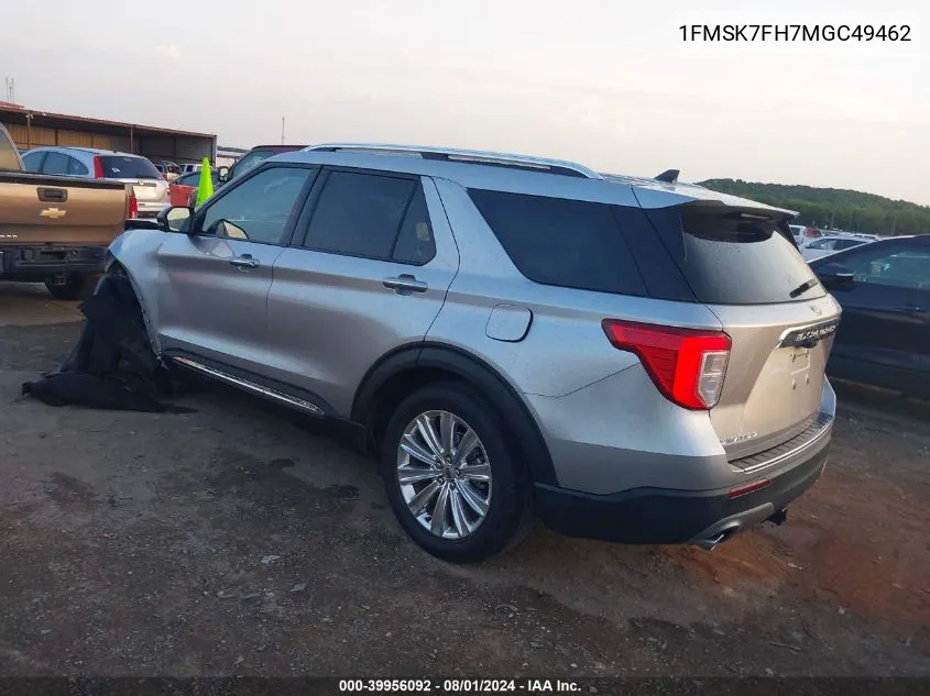 1FMSK7FH7MGC49462 2021 Ford Explorer Limited