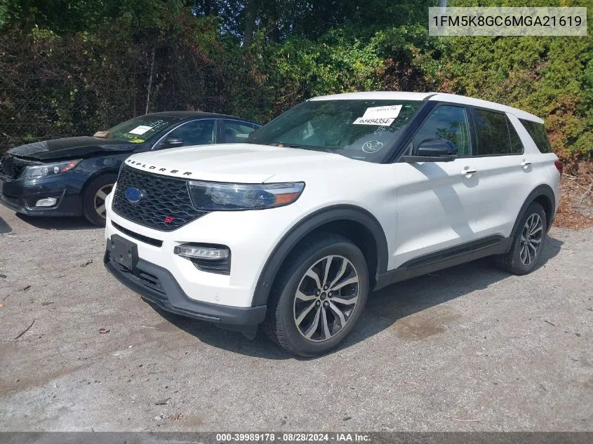 2021 Ford Explorer St VIN: 1FM5K8GC6MGA21619 Lot: 39989178