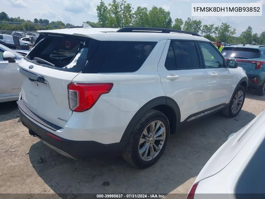 2021 Ford Explorer Xlt VIN: 1FMSK8DH1MGB93852 Lot: 39995637