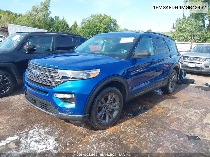 2021 Ford Explorer Xlt VIN: 1FMSK8DH4MGB43432 Lot: 40013982