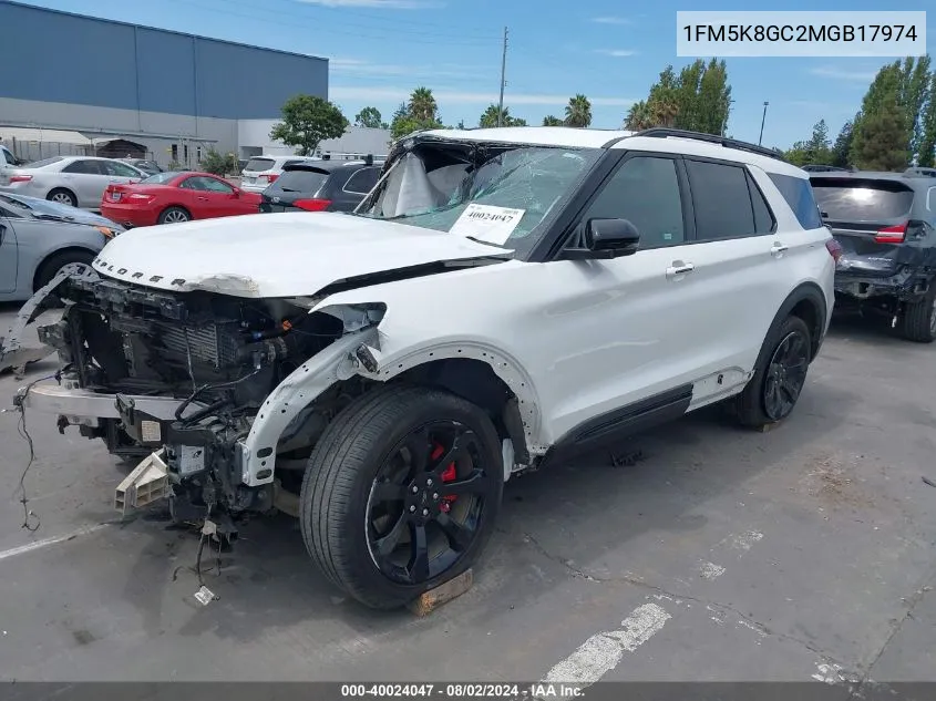 2021 Ford Explorer St VIN: 1FM5K8GC2MGB17974 Lot: 40024047