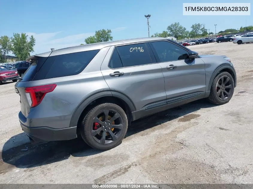 2021 Ford Explorer St VIN: 1FM5K8GC3MGA28303 Lot: 40050996