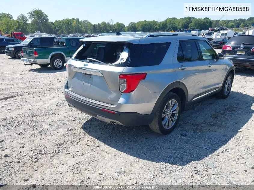 2021 Ford Explorer Limited VIN: 1FMSK8FH4MGA88588 Lot: 40074065