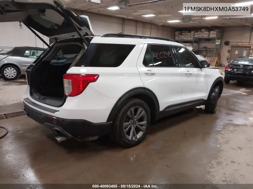 2021 Ford Explorer Xlt VIN: 1FMSK8DHXMGA53749 Lot: 40093485