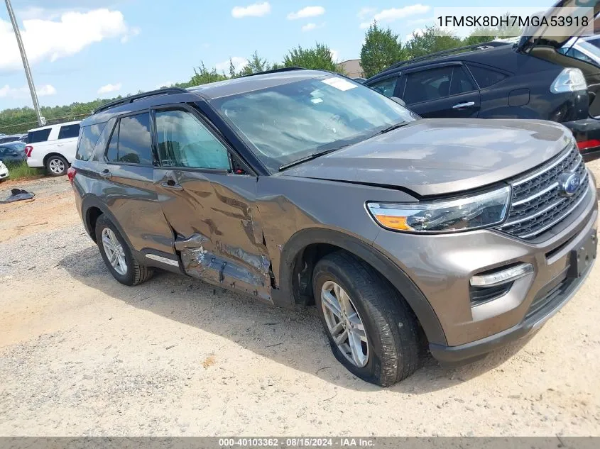 2021 Ford Explorer Xlt VIN: 1FMSK8DH7MGA53918 Lot: 40103362