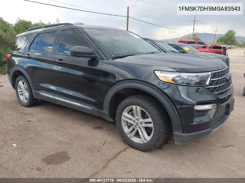 2021 Ford Explorer Xlt VIN: 1FMSK7DH5MGA83543 Lot: 40121719