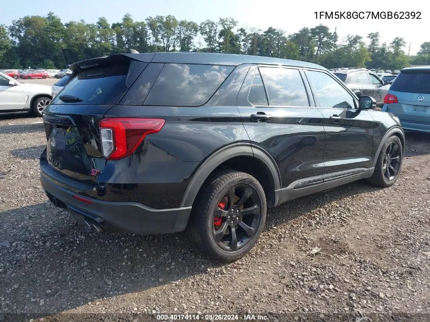 2021 Ford Explorer St VIN: 1FM5K8GC7MGB62392 Lot: 40174114