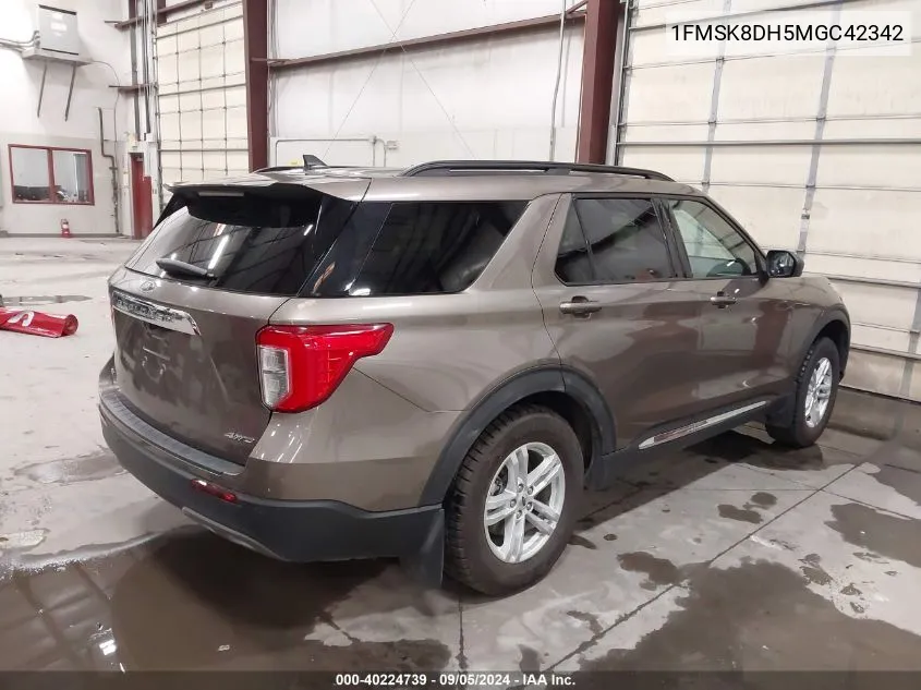 2021 Ford Explorer Xlt VIN: 1FMSK8DH5MGC42342 Lot: 40224739