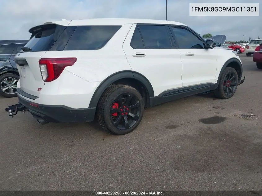 2021 Ford Explorer St VIN: 1FM5K8GC9MGC11351 Lot: 40229255