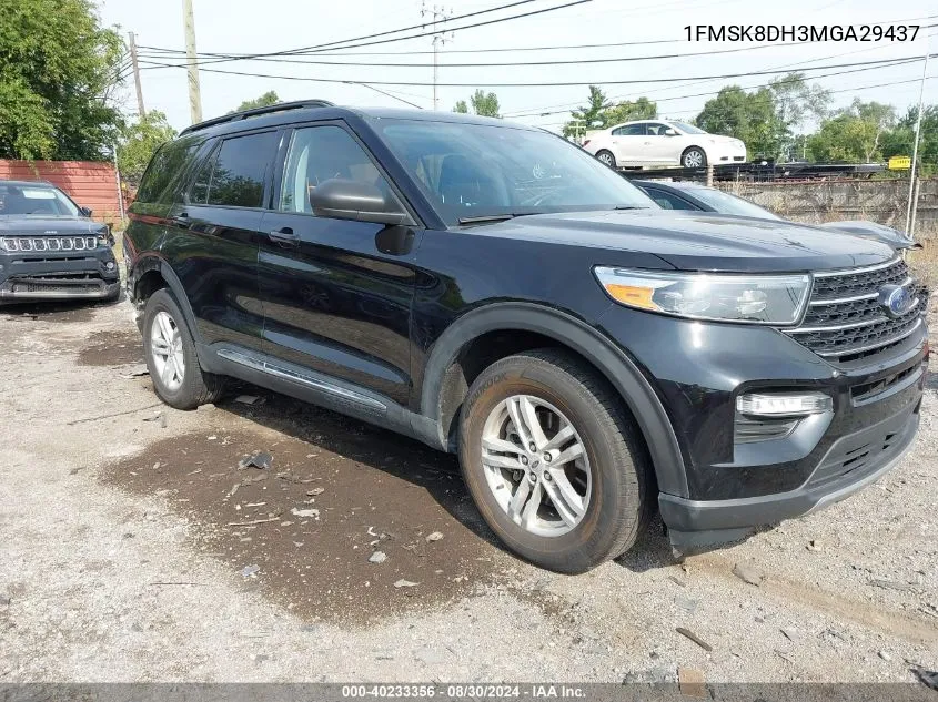 2021 Ford Explorer Xlt VIN: 1FMSK8DH3MGA29437 Lot: 40233356