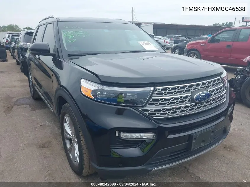 2021 Ford Explorer Limited VIN: 1FMSK7FHXMGC46538 Lot: 40242698