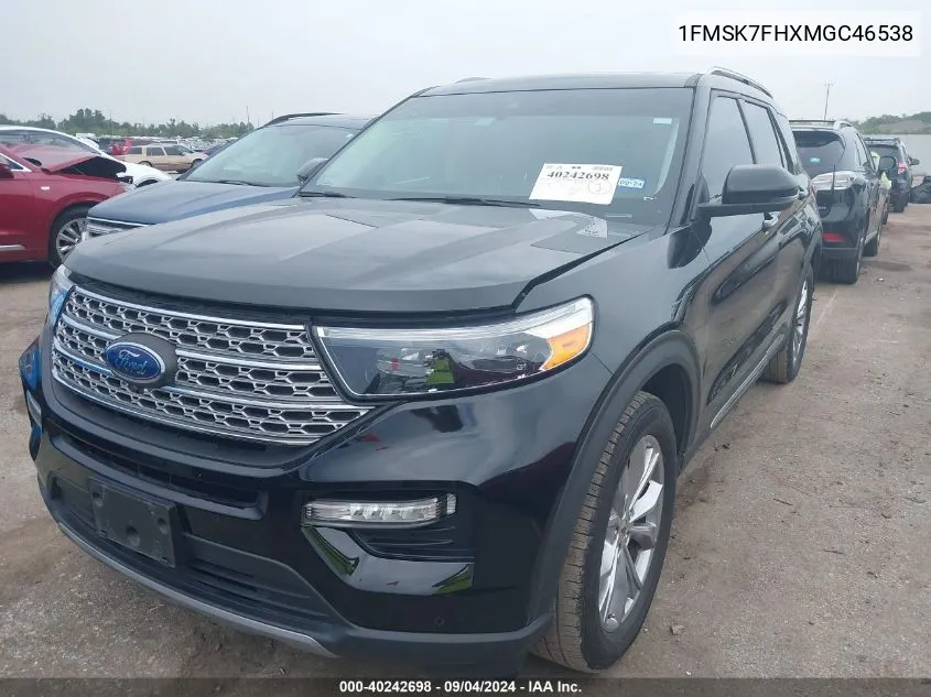 2021 Ford Explorer Limited VIN: 1FMSK7FHXMGC46538 Lot: 40242698