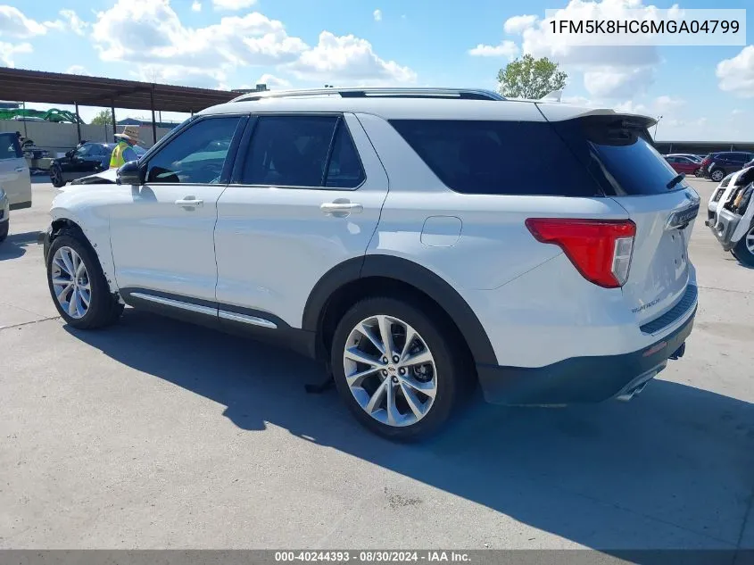 2021 Ford Explorer Platinum VIN: 1FM5K8HC6MGA04799 Lot: 40244393