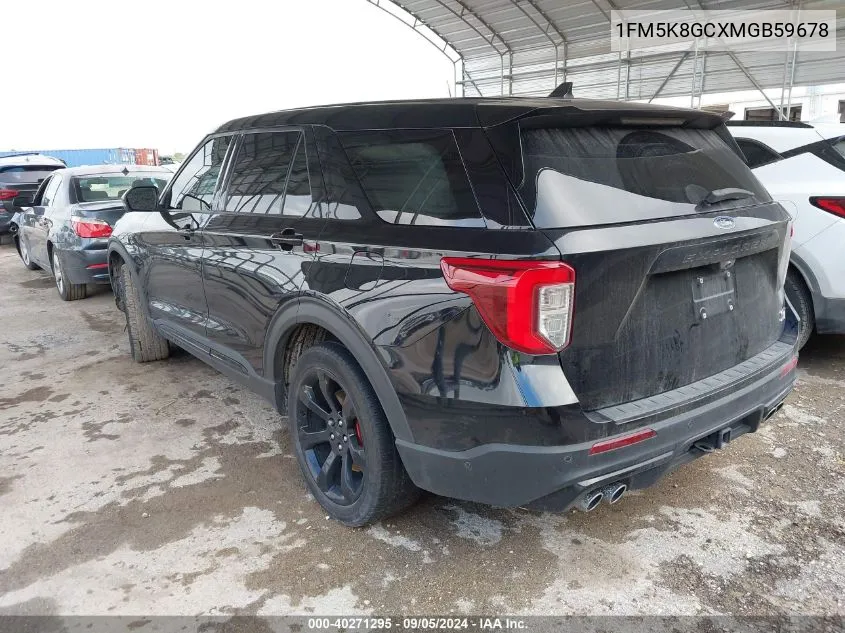 2021 Ford Explorer St VIN: 1FM5K8GCXMGB59678 Lot: 40271295