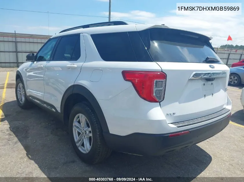 2021 Ford Explorer Xlt VIN: 1FMSK7DHXMGB59869 Lot: 40303768