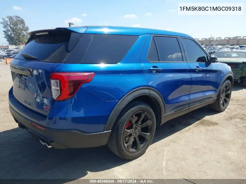 2021 Ford Explorer St VIN: 1FM5K8GC1MGC09318 Lot: 40348434