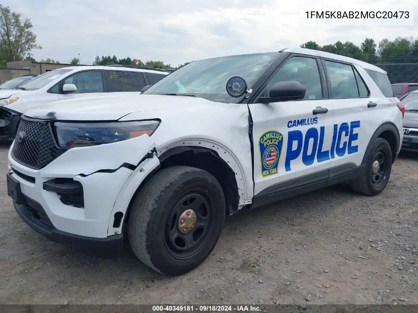 2021 Ford Police Interceptor Utility VIN: 1FM5K8AB2MGC20473 Lot: 40349181