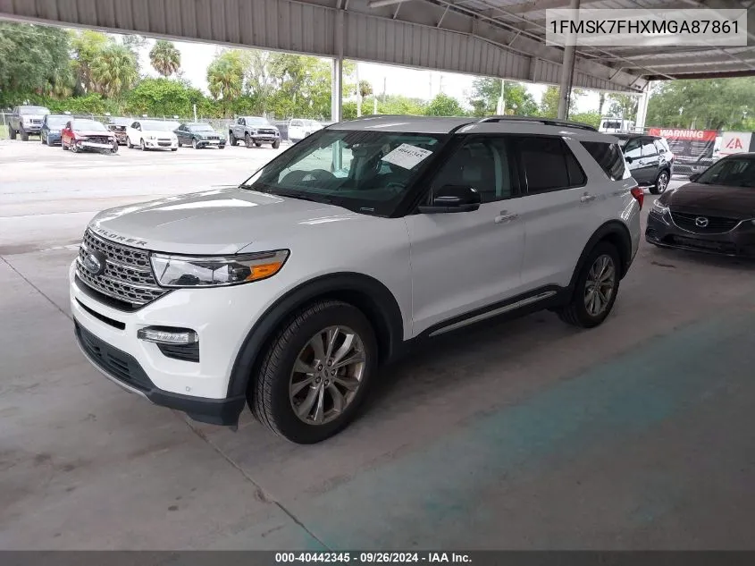 2021 Ford Explorer Limited VIN: 1FMSK7FHXMGA87861 Lot: 40442345