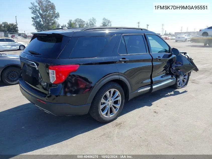 1FMSK7DH9MGA95551 2021 Ford Explorer Xlt