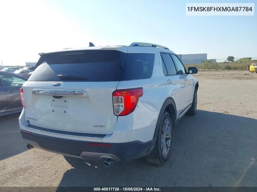 2021 Ford Explorer Limited VIN: 1FMSK8FHXMGA87784 Lot: 40517726