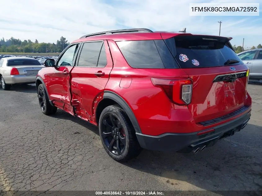 2021 Ford Explorer St VIN: 1FM5K8GC3MGA72592 Lot: 40538642