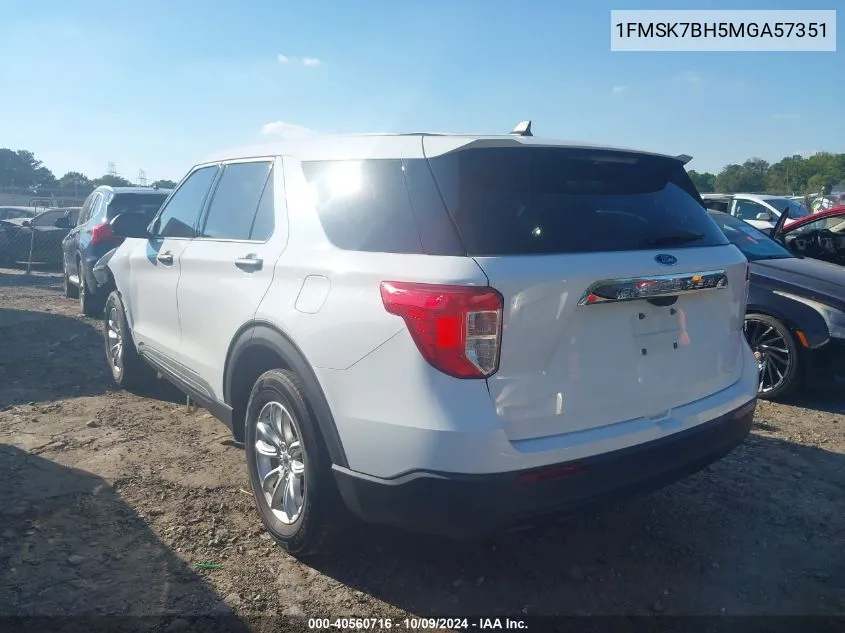 2021 Ford Explorer VIN: 1FMSK7BH5MGA57351 Lot: 40560716