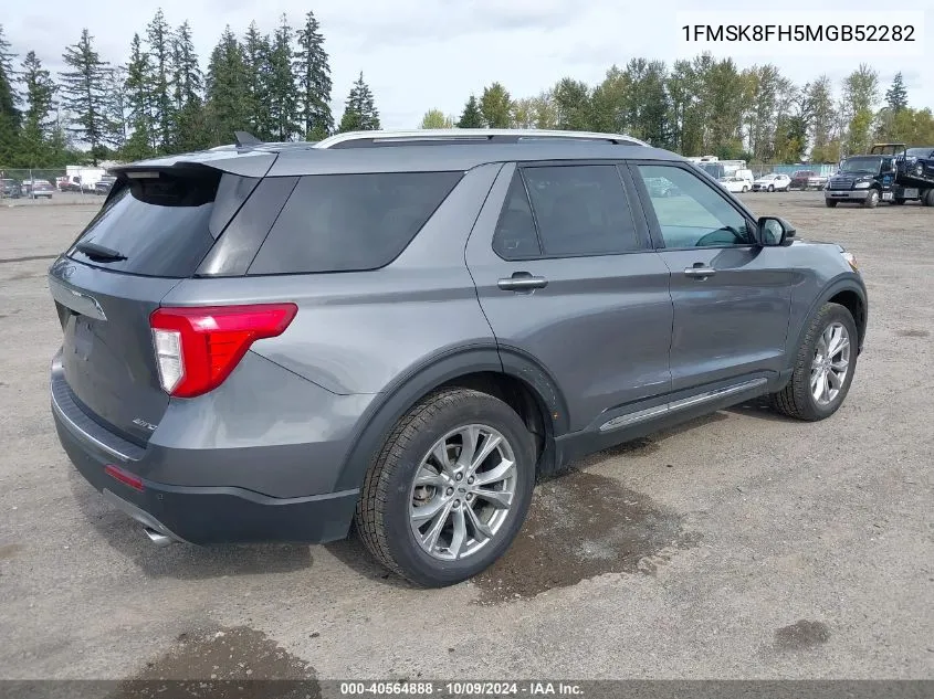 2021 Ford Explorer Limited VIN: 1FMSK8FH5MGB52282 Lot: 40564888