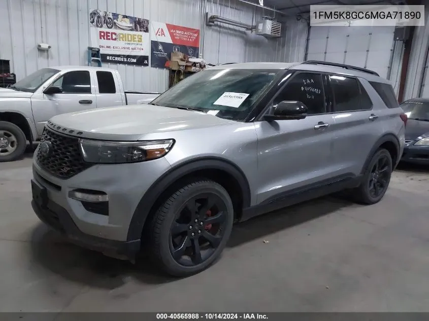 2021 Ford Explorer St VIN: 1FM5K8GC6MGA71890 Lot: 40565988