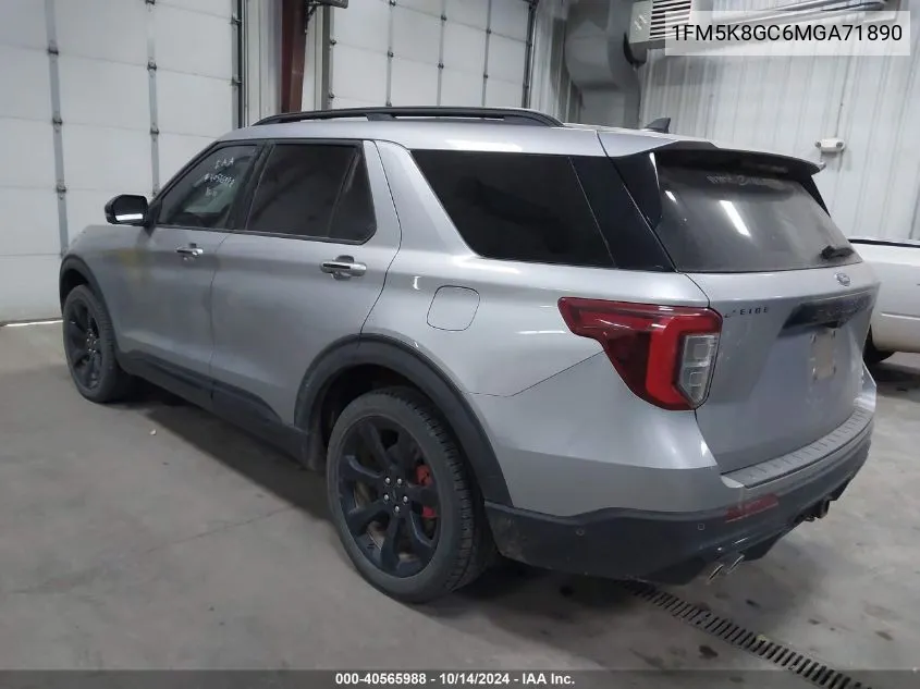 2021 Ford Explorer St VIN: 1FM5K8GC6MGA71890 Lot: 40565988