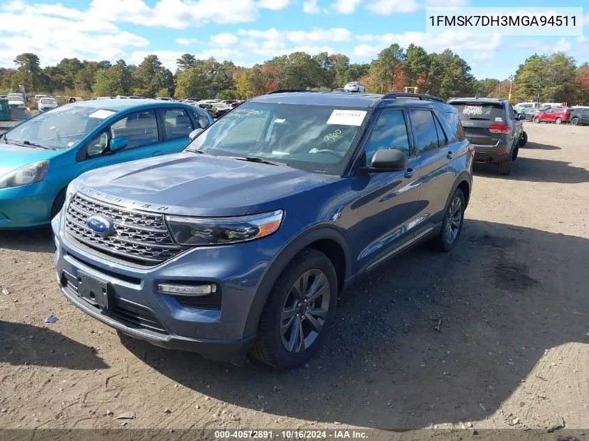 2021 Ford Explorer Xlt VIN: 1FMSK7DH3MGA94511 Lot: 40572891