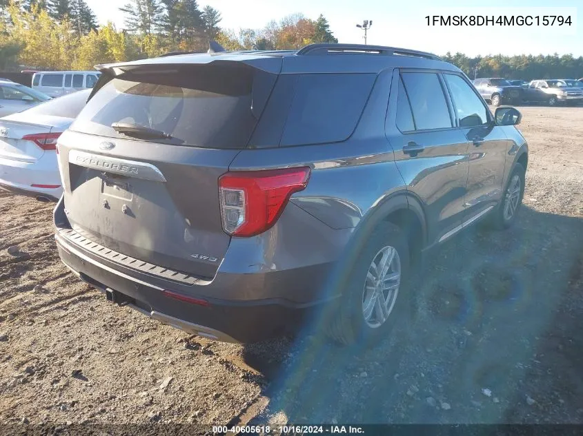 2021 Ford Explorer Xlt VIN: 1FMSK8DH4MGC15794 Lot: 40605618