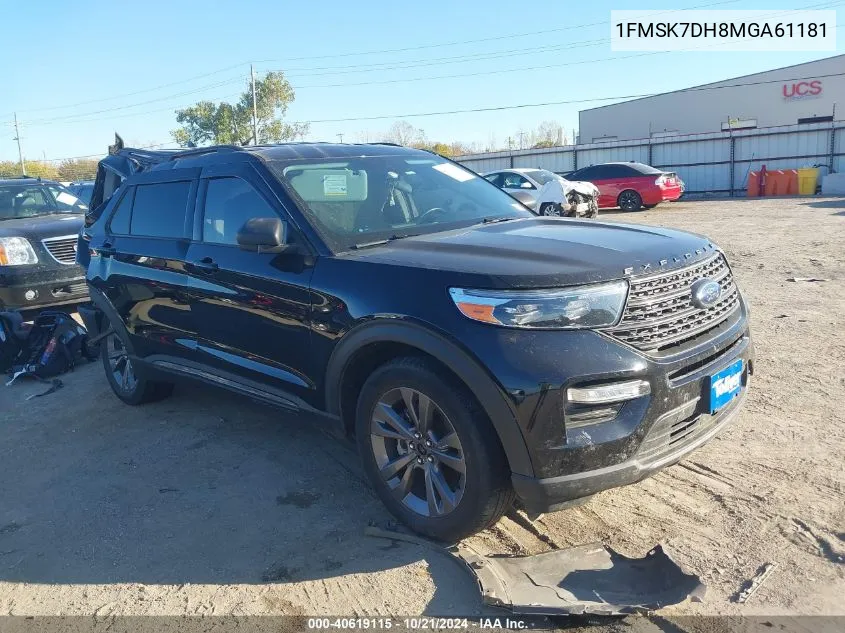 2021 Ford Explorer Xlt VIN: 1FMSK7DH8MGA61181 Lot: 40619115