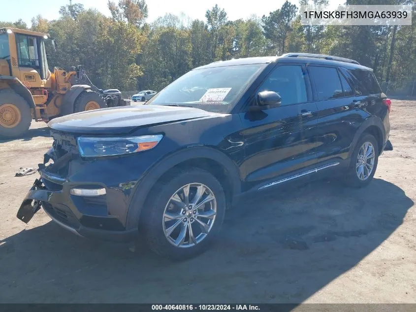 2021 Ford Explorer Limited VIN: 1FMSK8FH3MGA63939 Lot: 40640816