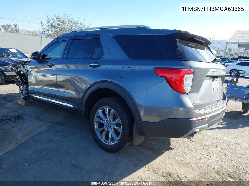 2021 Ford Explorer Limited VIN: 1FMSK7FH8MGA63865 Lot: 40647233